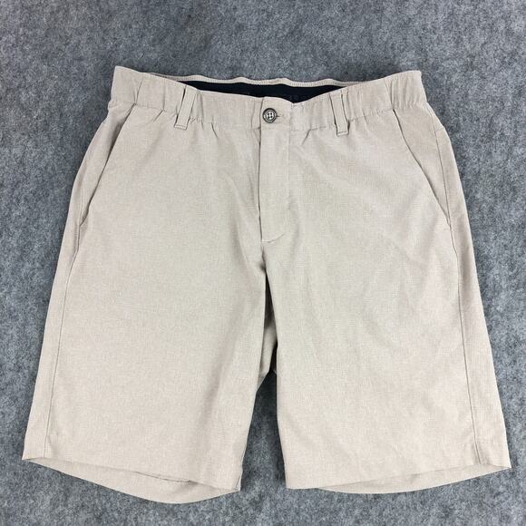 Under Armour Mens Shorts 34 (Actual 32) Beige HeatGear Chino Mid Rise Stretch - Picture 1 of 10
